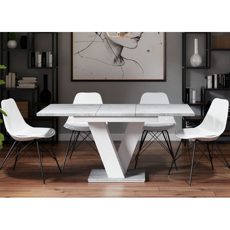 White gloss extending dining deals table the range